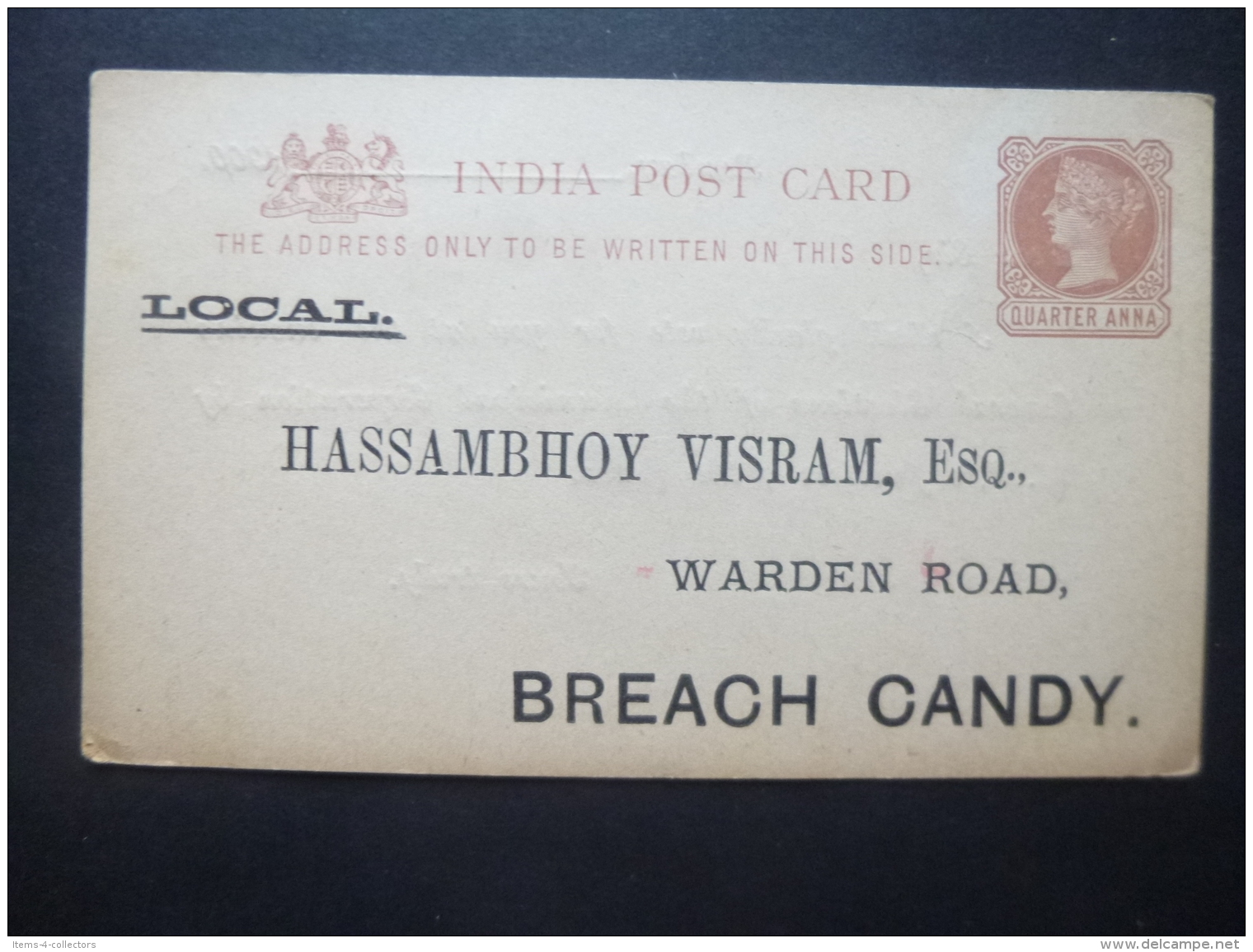 India QV Quarter Anna BROWN Prepaid Card MINT Election Vote Casting Card FOR HASSAMBHOY VISRAM - Other & Unclassified