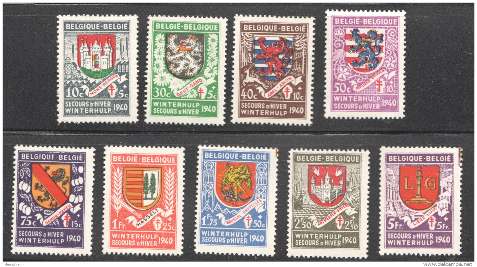 1940  Secourds D'hiver No. 1   COB 538-46  ** MNH - Neufs