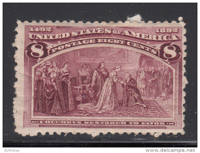 USA 1893 MH Scott #236 8c Columbus Restored To Favor - Tear, Cracked Gum - Nuevos