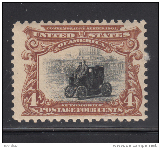 USA 1901 MH Scott #296 4c Electric Car Pan-American Exposition - Hinge Remnent - Unused Stamps