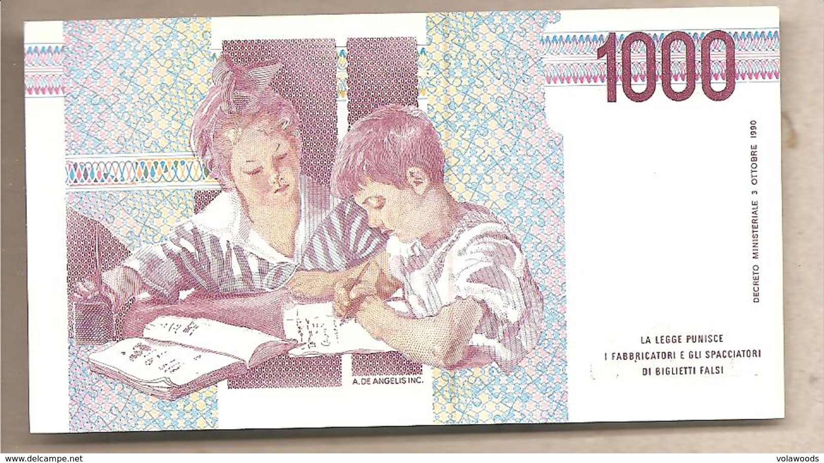 Italia - Banconota Non Circolata FdS UNC Da 1000 Lire "Montessori P-114a.2 - 1991 #19 - 1000 Lire