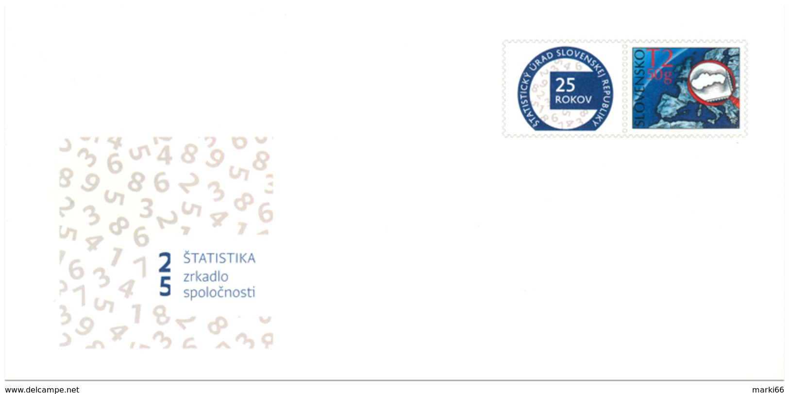 Slovakia - 2018 - 25th Anniversary Of Slovakia Statistics Office - Personalized Prepaid Envelope - Enveloppes