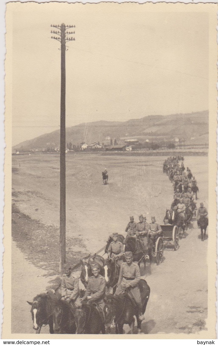 SERBIA , KINGDOM OF YUGOSLAVIA   -- SERBIAN ARMY  --     SOLDATEN , CONVOI, ARTILERY  --  ORIGINAL PHOTO     PC FORMAT - Sonstige & Ohne Zuordnung