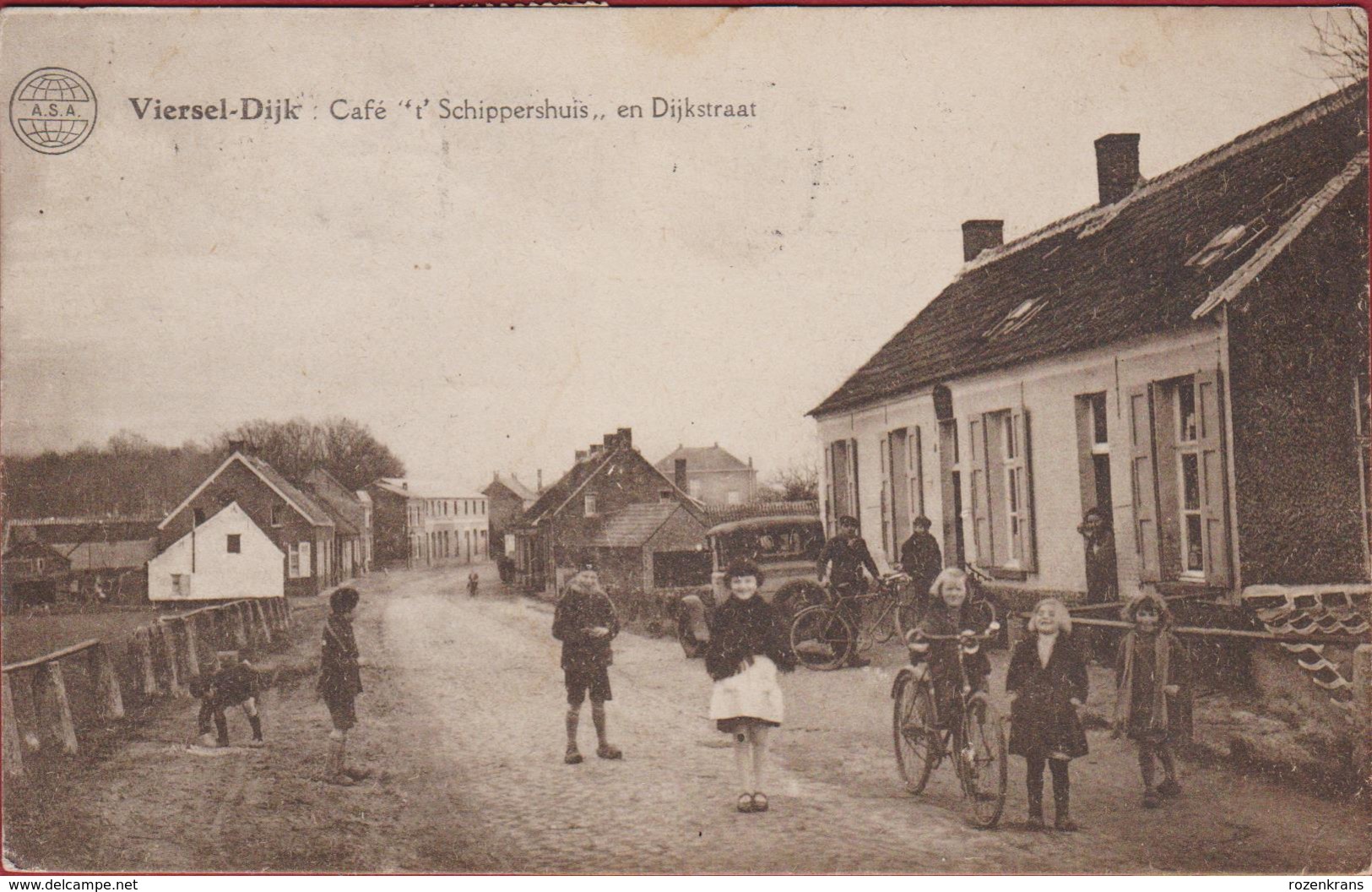 Viersel-Dijk - Café 't Schippershuis En Dijkstraat Zandhoven (kreukje) - Zandhoven