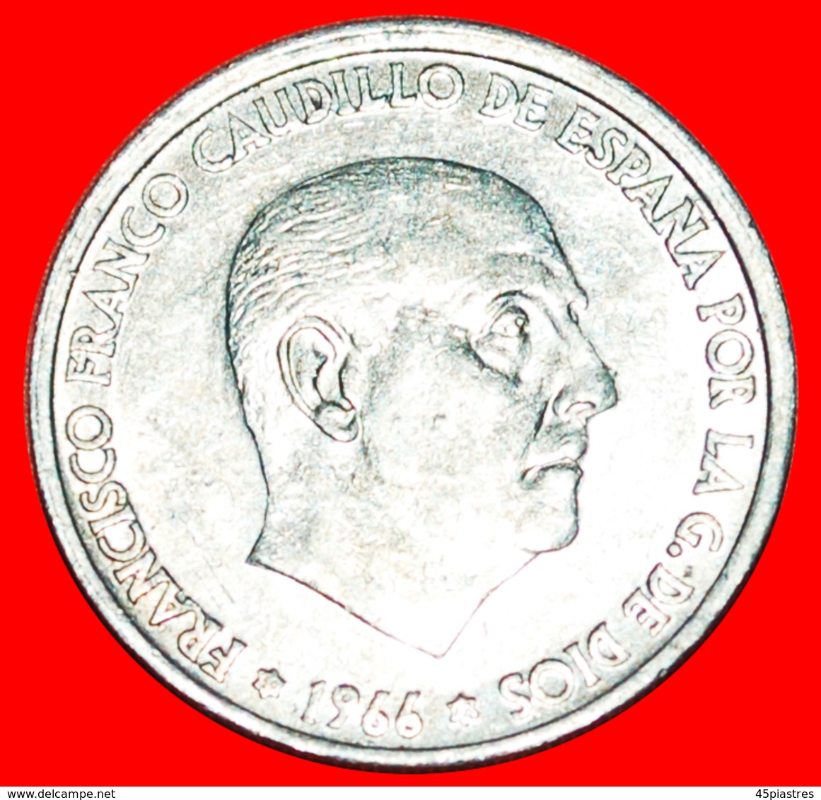 √ GENERALISSIMO FRANCO (1947-1975): SPAIN★ 50 CENTIMOS 1968 (1966) MINT LUSTER! LOW START ★ NO RESERVE! - 50 Céntimos