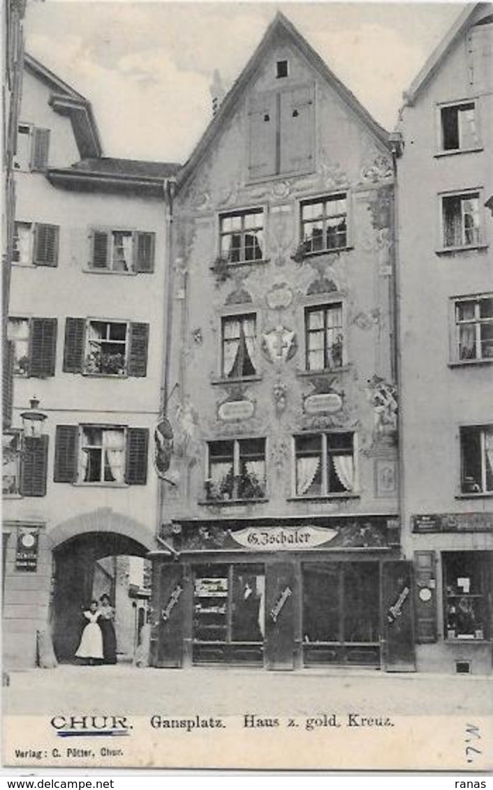 CPA  Suisse Helvétia Schweiz Svizzera Non Circulé CHUR Shop Front Commerce - Chur