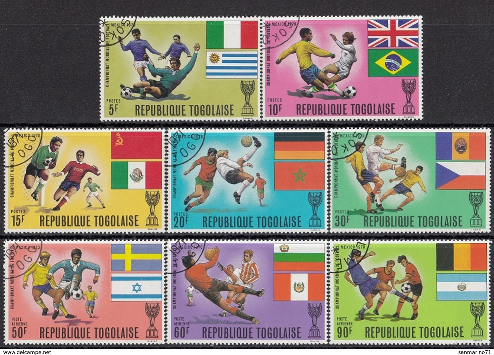 TOGO 792-799,used,football - Usati