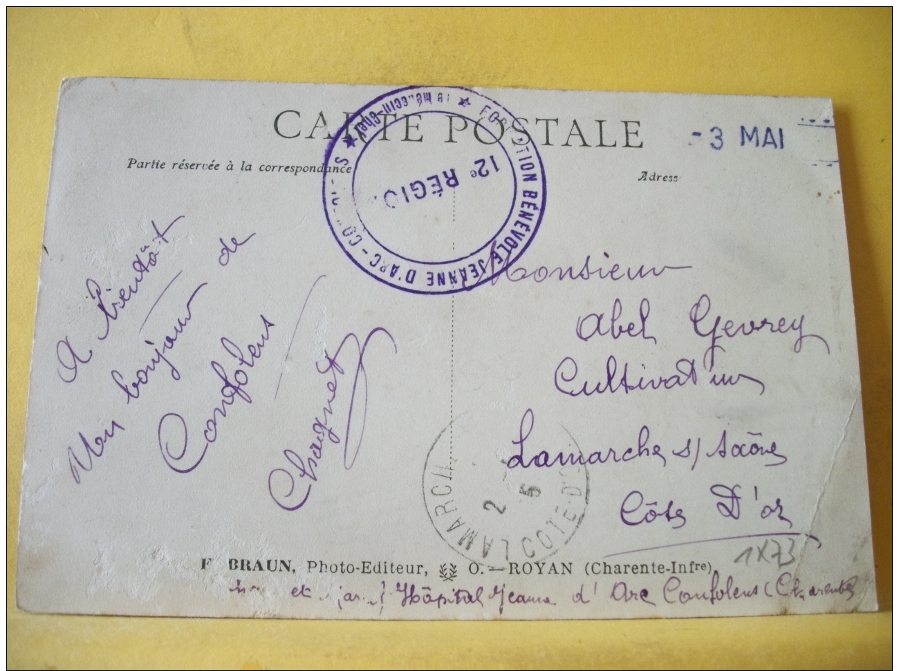 L2 571 CPA 1915. 16 CACHET HOPITAL JEANNE D'ARC CONFOLENS / TOUR DU VIEUX MANOIR...(+ DE 20000 CARTES A MOINS DE 1 EURO) - Autres & Non Classés