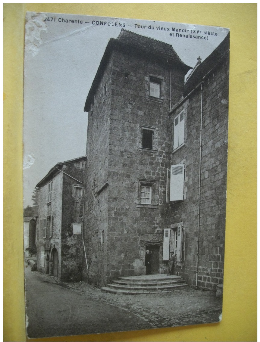 L2 571 CPA 1915. 16 CACHET HOPITAL JEANNE D'ARC CONFOLENS / TOUR DU VIEUX MANOIR...(+ DE 20000 CARTES A MOINS DE 1 EURO) - Autres & Non Classés