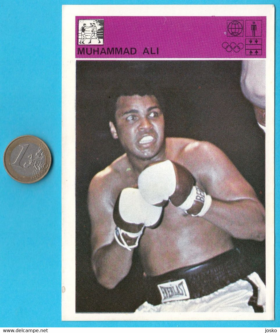 MUHAMMAD ALI - CASSIUS CLAY ... Yugoslavian Vintage Boxing Card Svijet Sporta * LARGE SIZE * Usa - Trading Cards