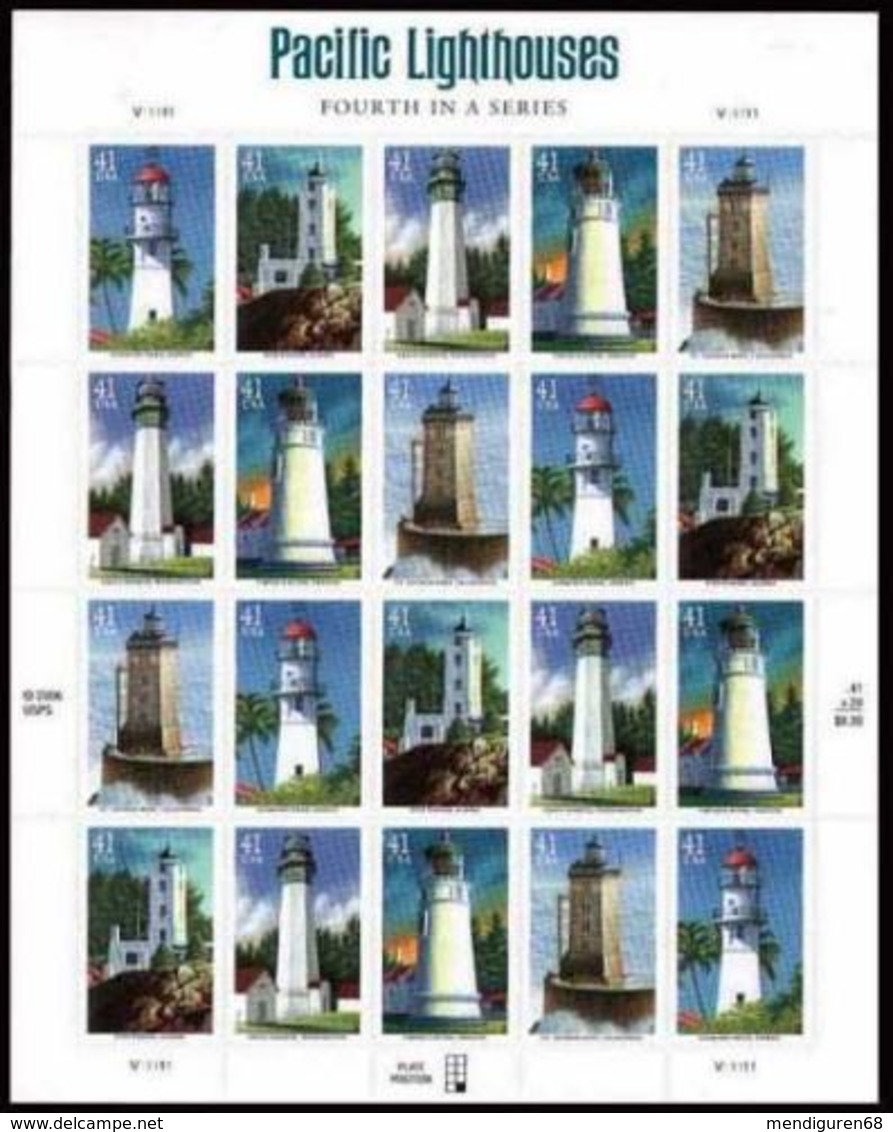 VEREINIGTE STAATEN ETATS UNIS USA 2007 PACIFIC LIGHTHOUSES SET OF 5v SC 4146-50 YV 3928-3932 MI 4233-37 SG 4718-21 - Blocks & Kleinbögen