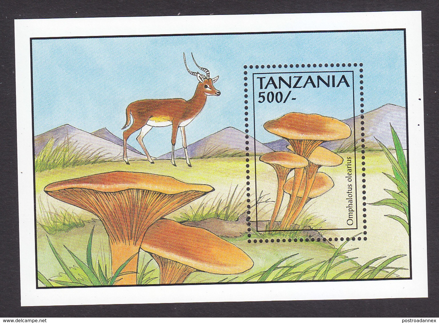 Tanzania, Scott #1016, Mint Never Hinged, Mushrooms, Issued 1993 - Tanzania (1964-...)