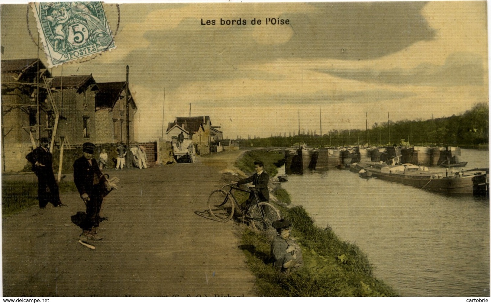 Dépt 78 - MAURECOURT - Les Bords De L'Oise - (péniches) - Carte Toilée Couleur - Animée - Maurecourt