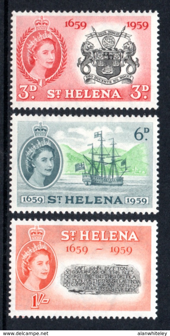 SAINT HELENA 1959 Tercentenary Of Settlement: Set Of 3 Stamps UM/MNH - Saint Helena Island