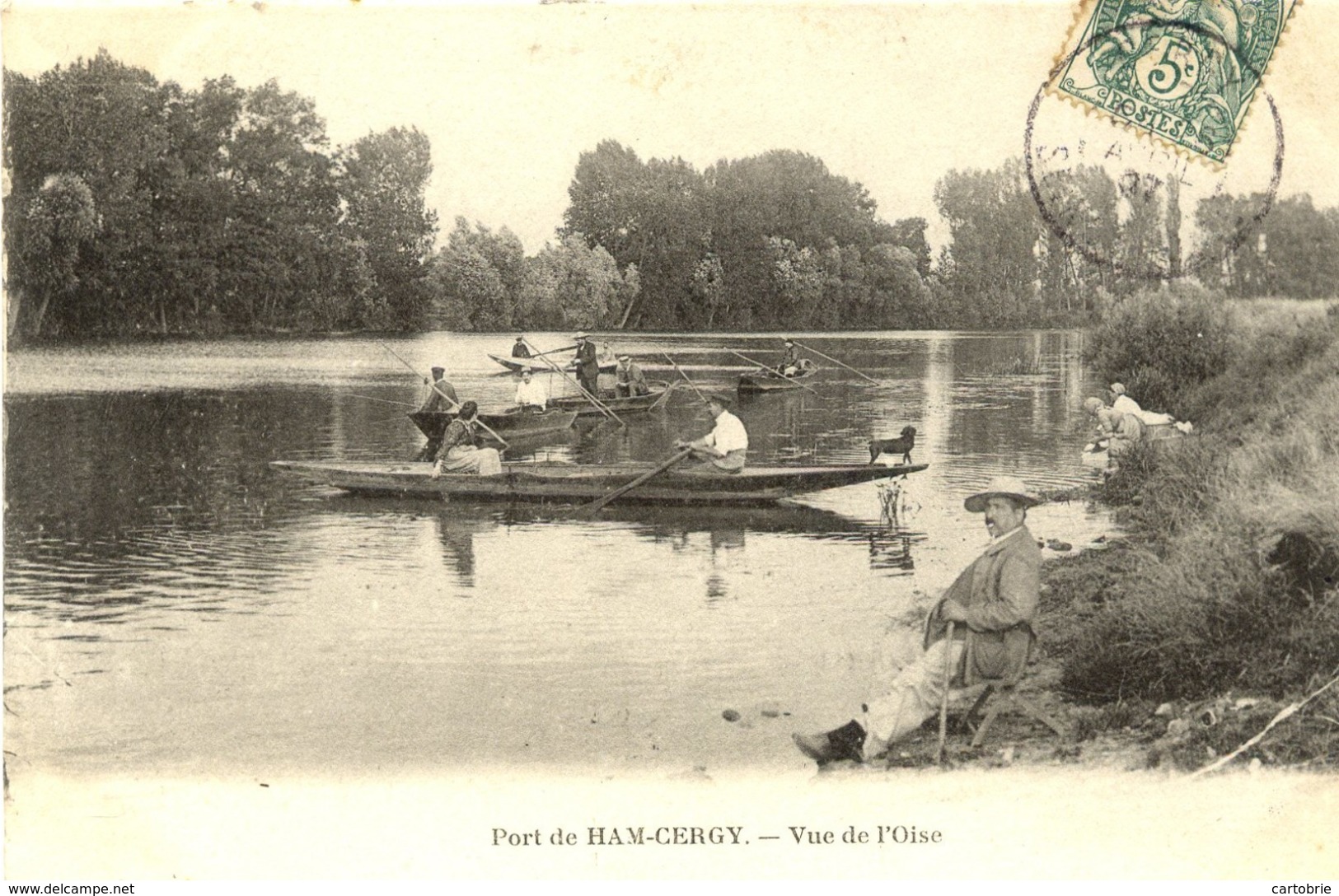 Dépt 95 - CERGY-PONTOISE - Port De HAM - CERGY - Vue De L'Oise - Animée, Pêcheurs - Cergy Pontoise