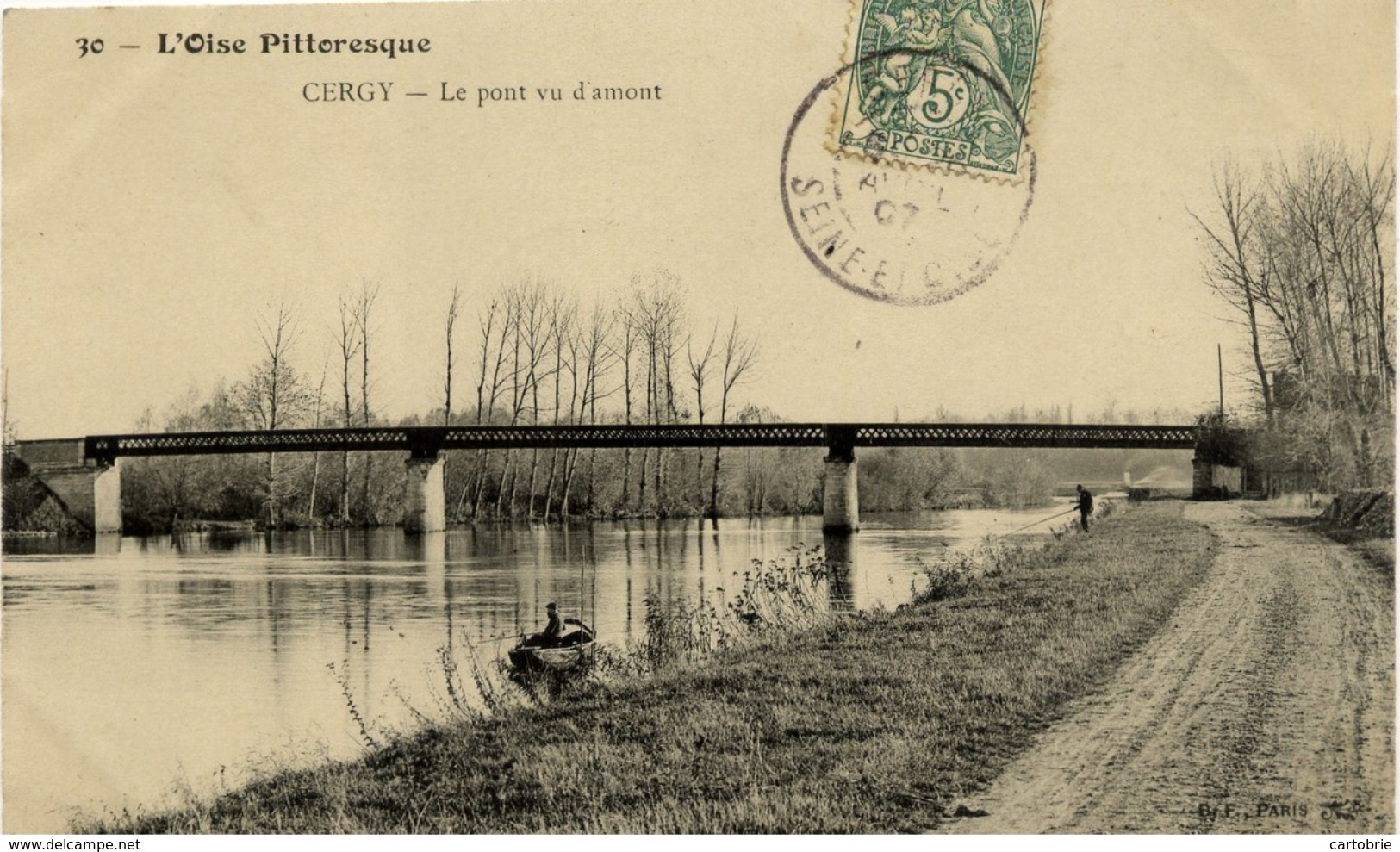 Dépt 95 - CERGY - Le Pont Vu D'amont - (pêcheur) - L'Oise Pittoresque - Cergy Pontoise