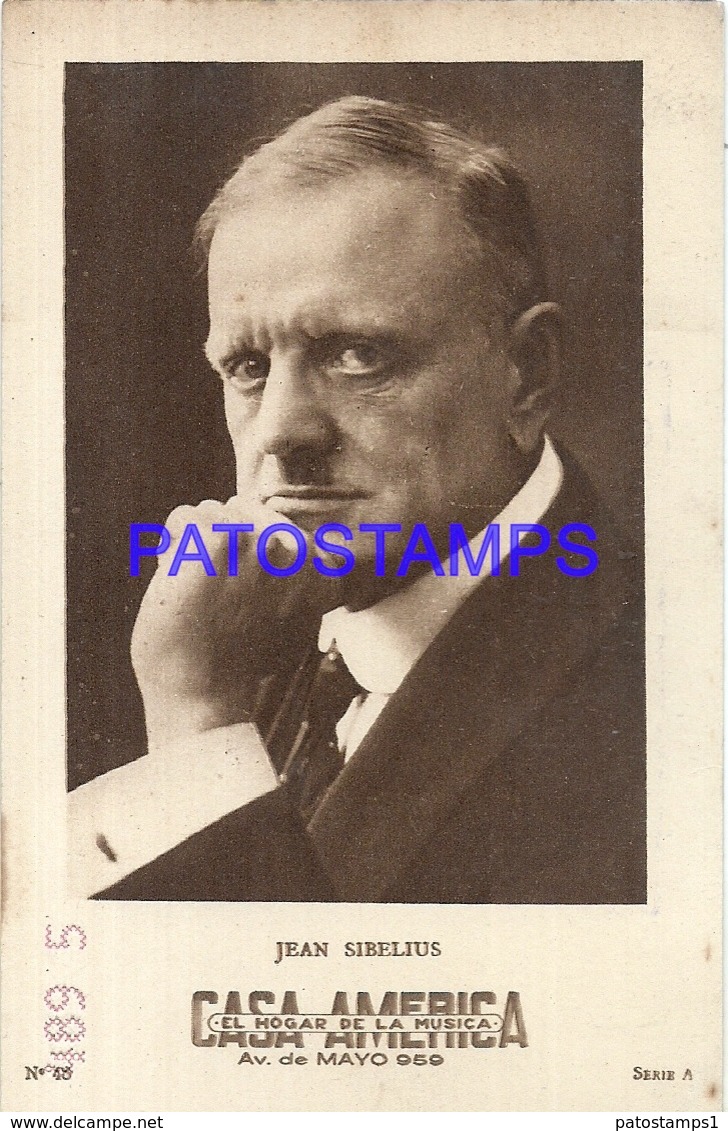 91011 PUBLICTY COMMERCIAL CASA AMERICA MUSIC BS AS ARTIST JEAN SIBELIUS COMPOSER VIOLINISTA NO POSTAL POSTCARD - Werbepostkarten