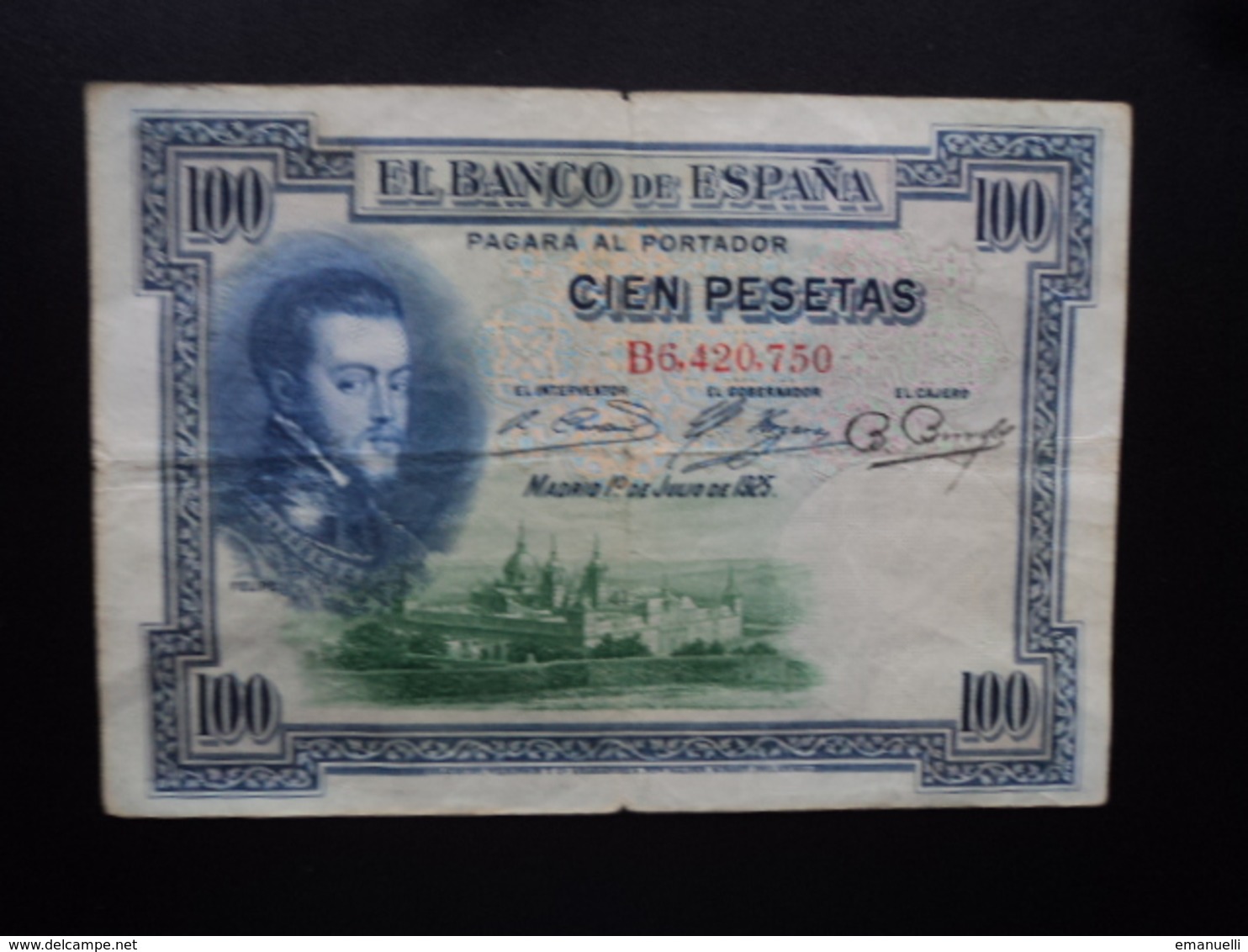 ESPAGNE : 100 PESETAS  1.7.1925  P 69a   B+ - 100 Pesetas