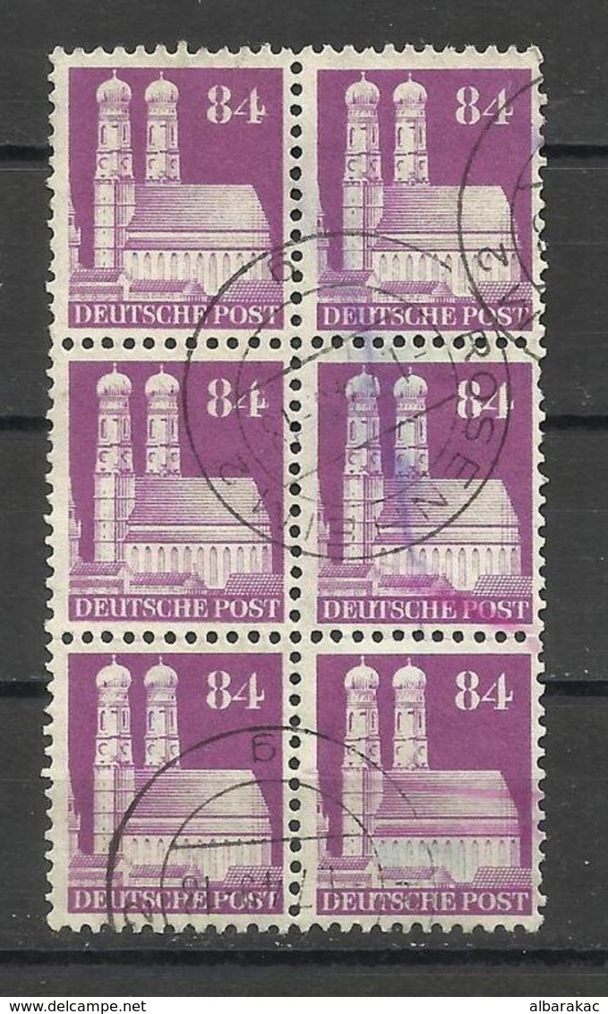 Germany Deutsche Post - American Zone 1948 , Mi# 95 - Block Of 6 , Used Rosenheim 1949 - Sonstige & Ohne Zuordnung