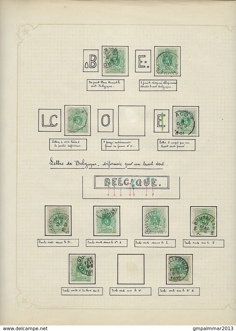 INDRUKWEKKENDE studie (circa 300 zegels) op nr. 45 met variëteiten en curiositeiten (zie 20 scans) ! LOT 192 !