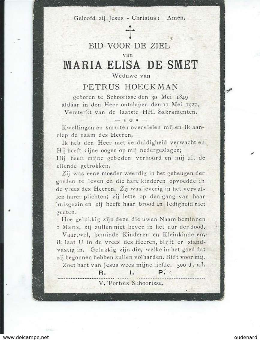 B.P. SCHORISSE DE SMET MARIA 1849 - 1927 - Religion & Esotericism