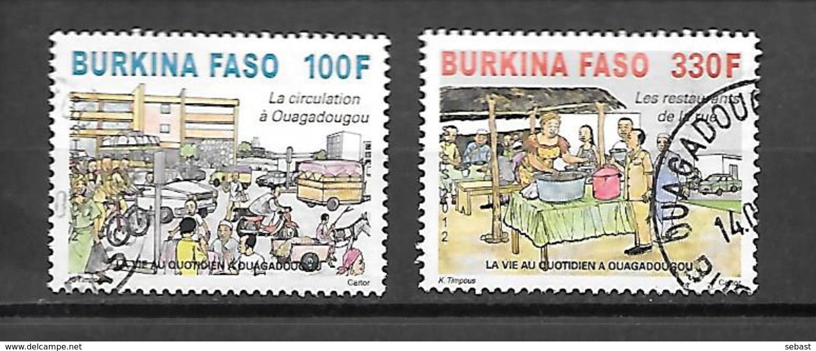 TIMBRE OBLITERE DU BURKINA DE 2012 N° MICHEL 1956/57 - Burkina Faso (1984-...)