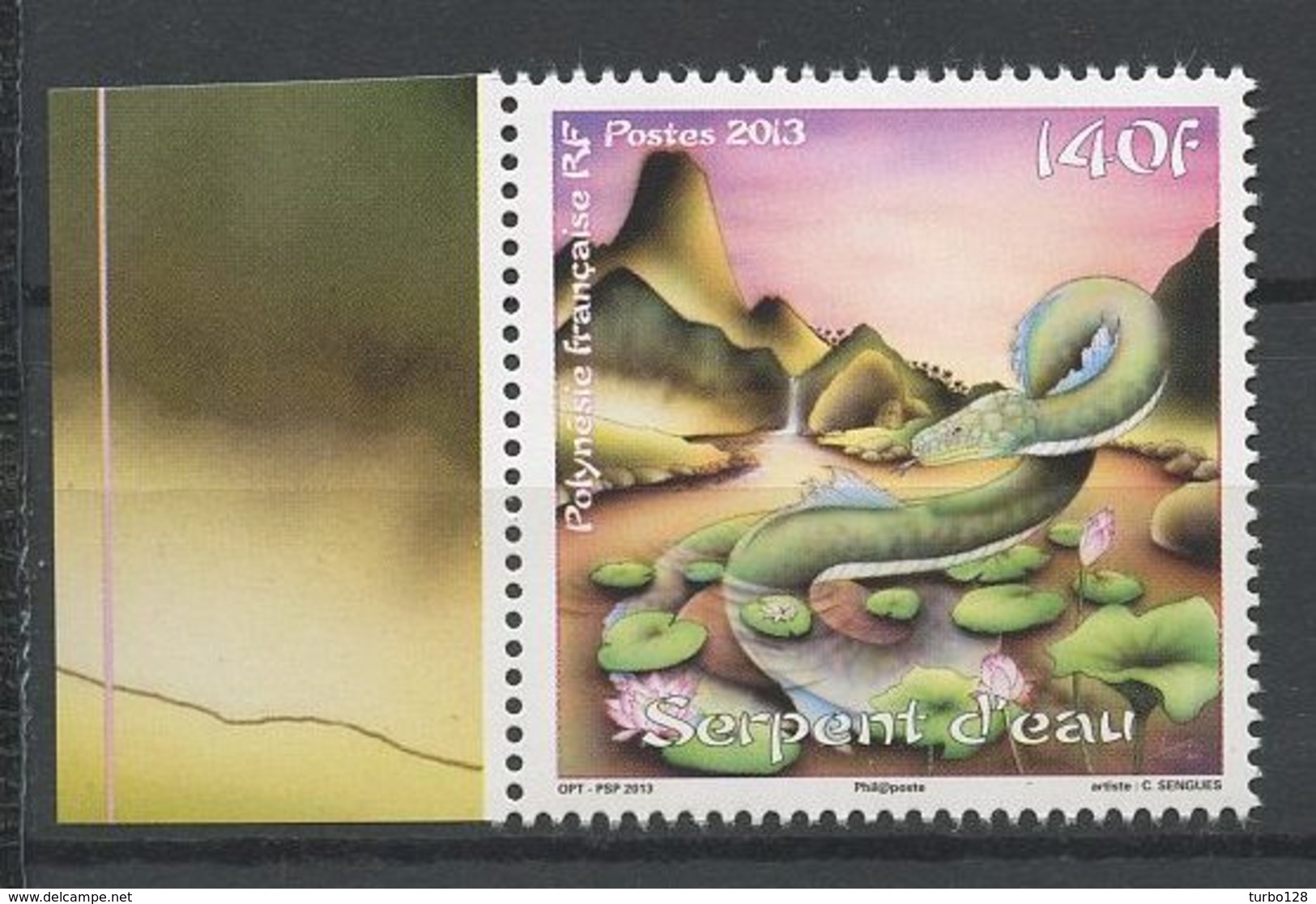 POLYNESIE 2013 N° 1015 ** Neuf  = MNH Superbe Année Lunaire Chinoise Serpent Faune Reptiles Fauna Animaux - Unused Stamps