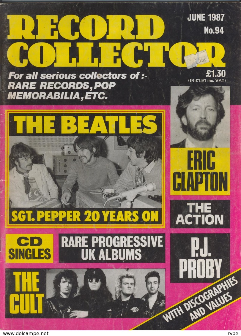 BEATLES. Eric Clapton  ETC ....REVUE ANGLAISE RECORD COLLECTOR N° 94 DE Juin - Objets Dérivés