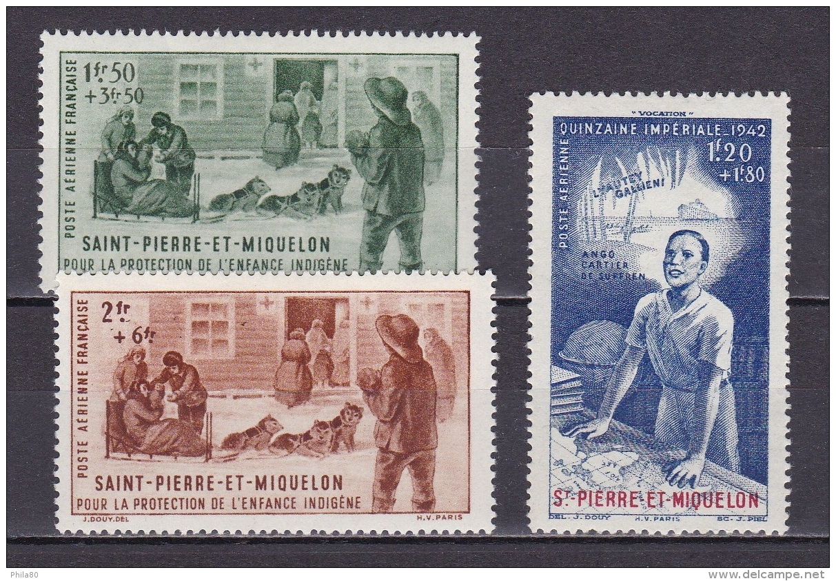 St Pierre Et Mqn N°353*,353,PA 1*,2*,3* - Unused Stamps