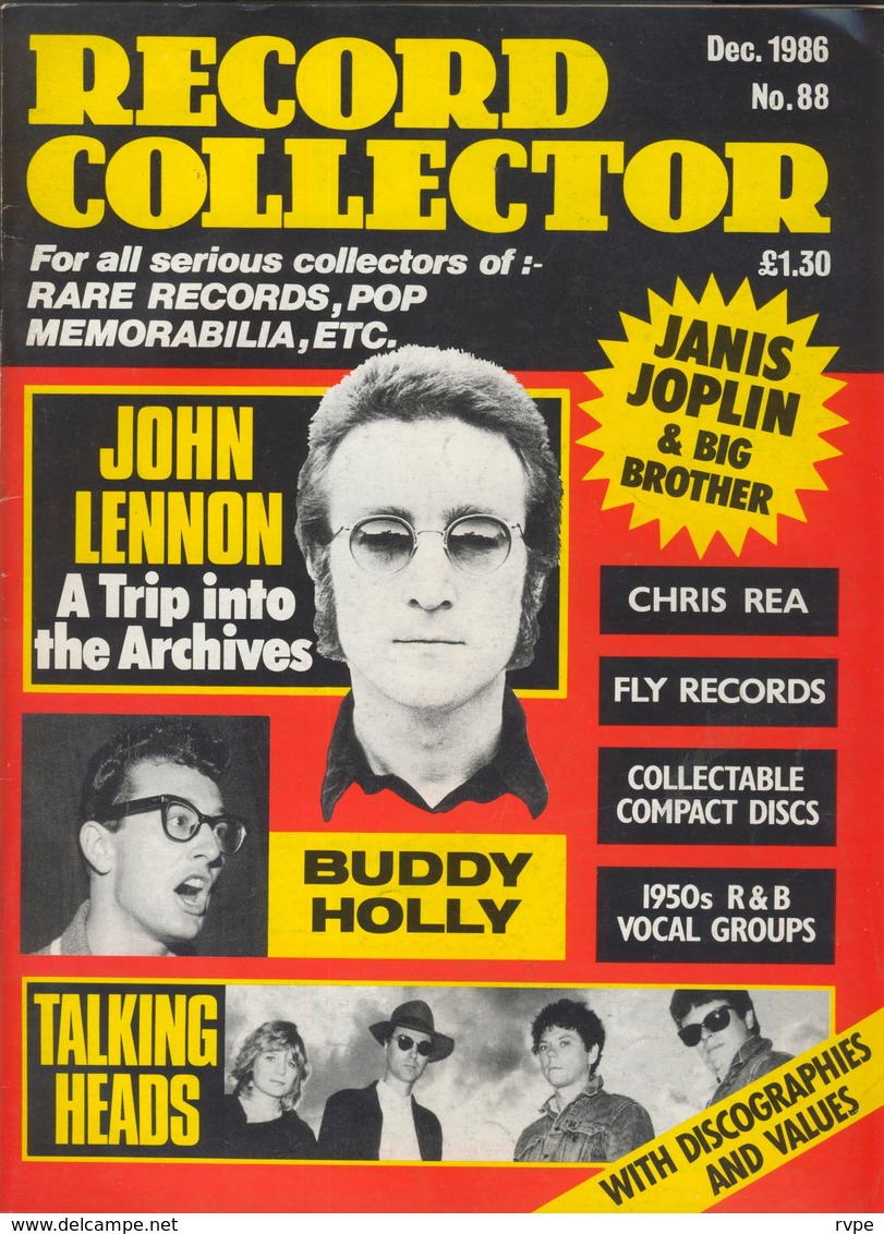 John Lennon , Buddy Holly  ETC ....REVUE ANGLAISE RECORD COLLECTOR N° 88 De 1986 - Objets Dérivés