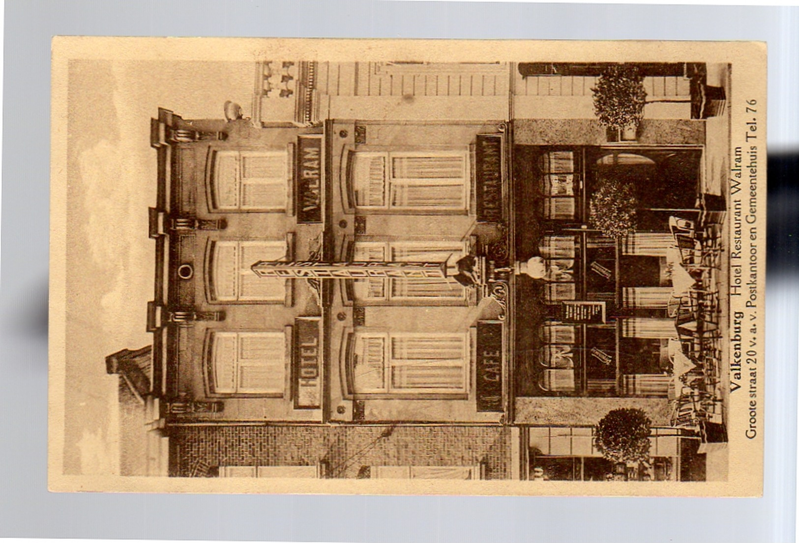 Valkenburg Hotel-restaurant WALRAM Grotestraat 20 ± 1910 SCARCE CARD (32-43) - Valkenburg