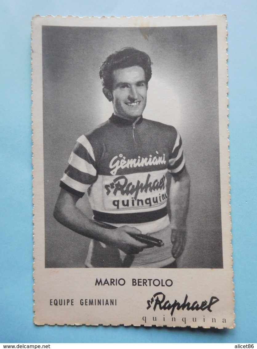 Equipe Geminiani 1957-1958 Mario Bertolo  St Raphael Quinquina - Cyclisme