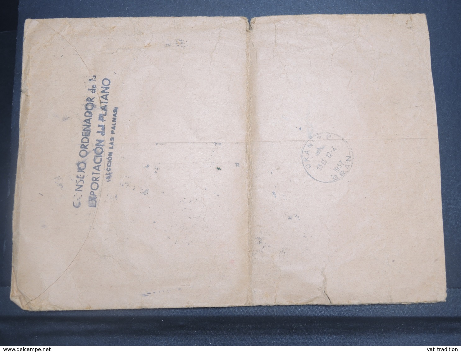 ESPAGNE - Enveloppe De Las Palma Pour La France Par Avion En 1937 Avec Censure , Affranchissement Plaisant - L 14924 - Marques De Censures Nationalistes