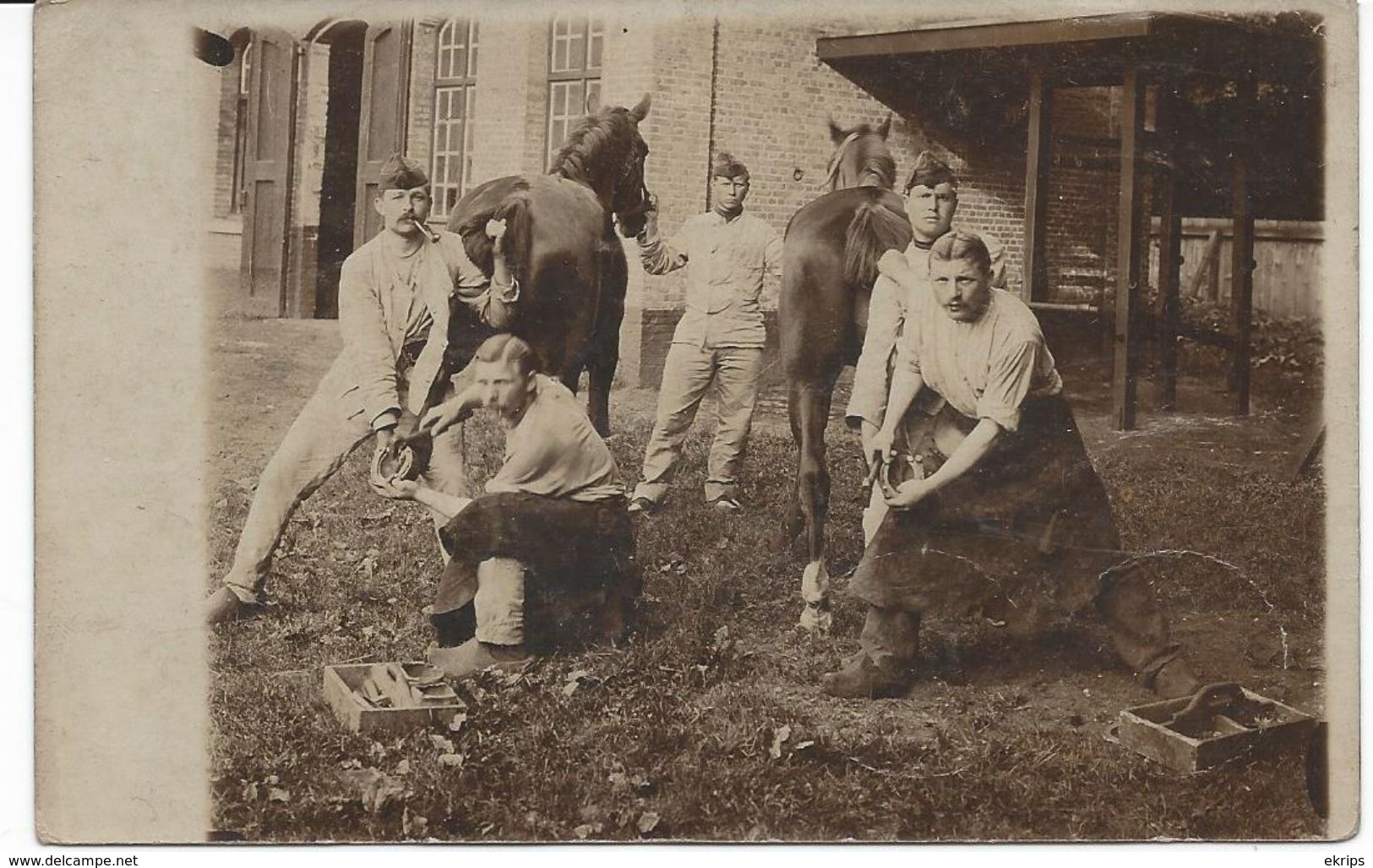 Carte Photo "Maréchal Ferrant" à Beauwelz - Momignies