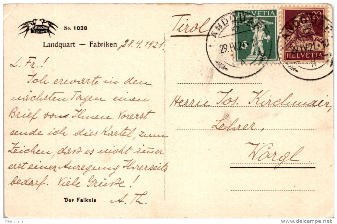 Landquart - Fabriken (1038) * 29. 4. 1921 - Landquart