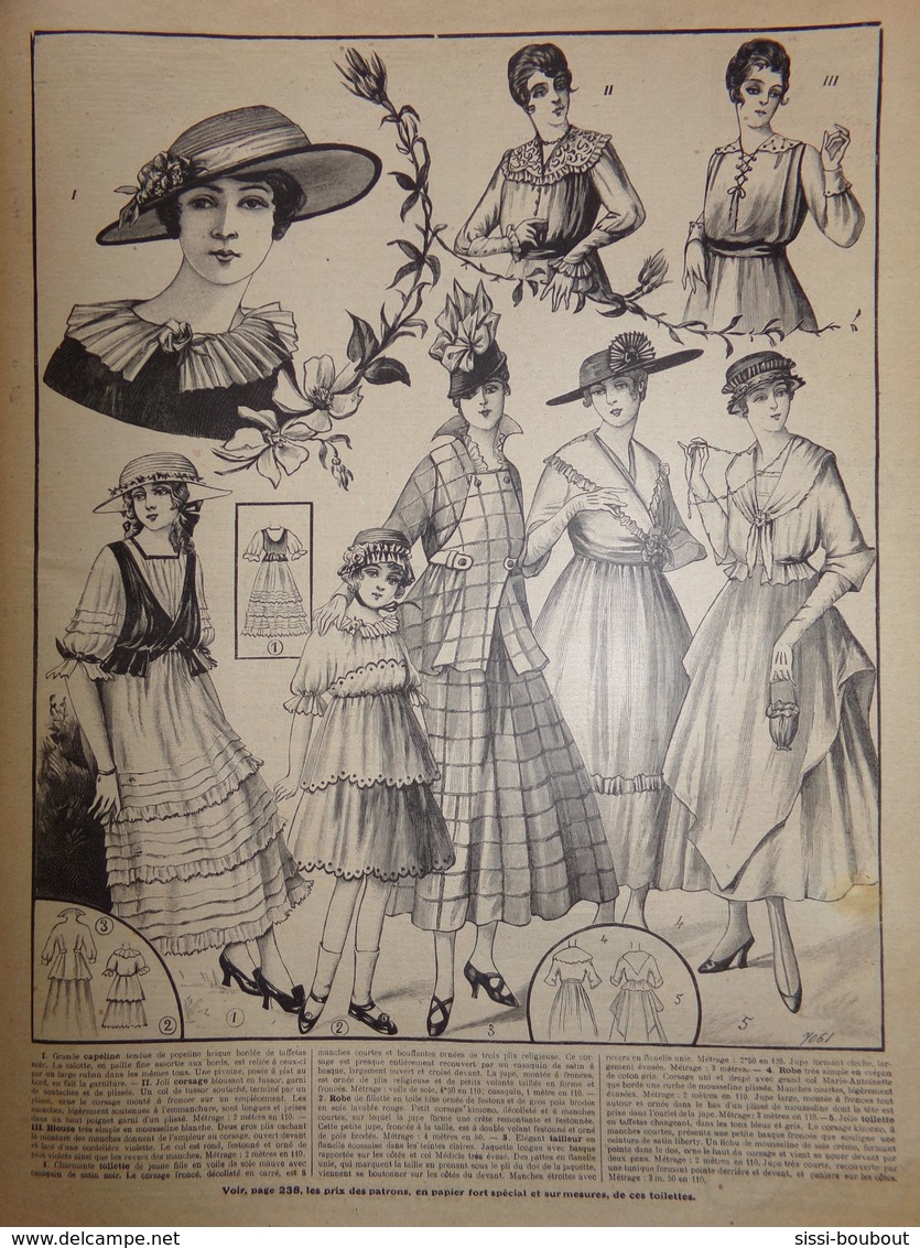 "Le Petit Echo De La Mode" Numéro: 30 De L'Année: 1916 - Mode - Modèles - Culture - Culinaire - Mode