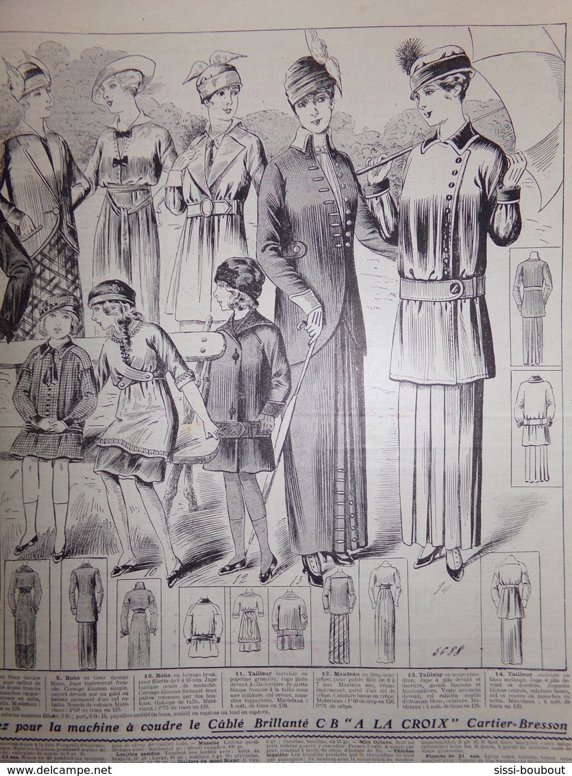 "Le Petit Echo De La Mode" Numéro: 13 De L'Année: 1915 - Mode - Modèles - Culture - Culinaire - Mode