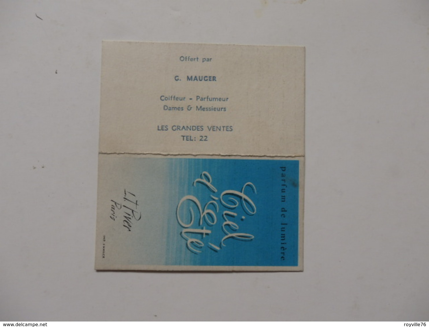 Calendrier De 1961 Offert Par G. Mauger Coiffeur-parfumeur Dames & Hommes Au Grandes-Ventes (76). - Small : 1961-70