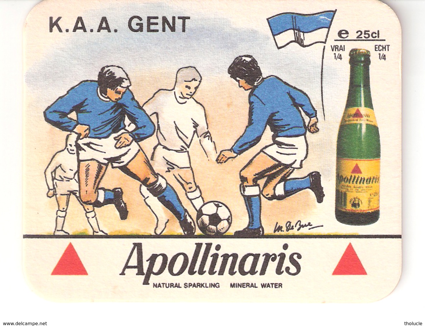 Sous-Bock-Viltje-football- Voetbal-K.A.A.Gent. Pub.Apollinaris - Portavasos