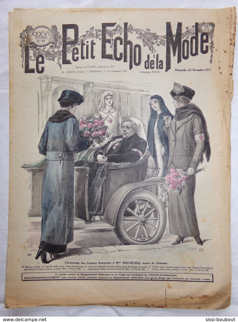 "Le Petit Echo De La Mode" Numéro: 47 De L'Année: 1914 - Mode - Modèles - Culture - Culinaire - Moda