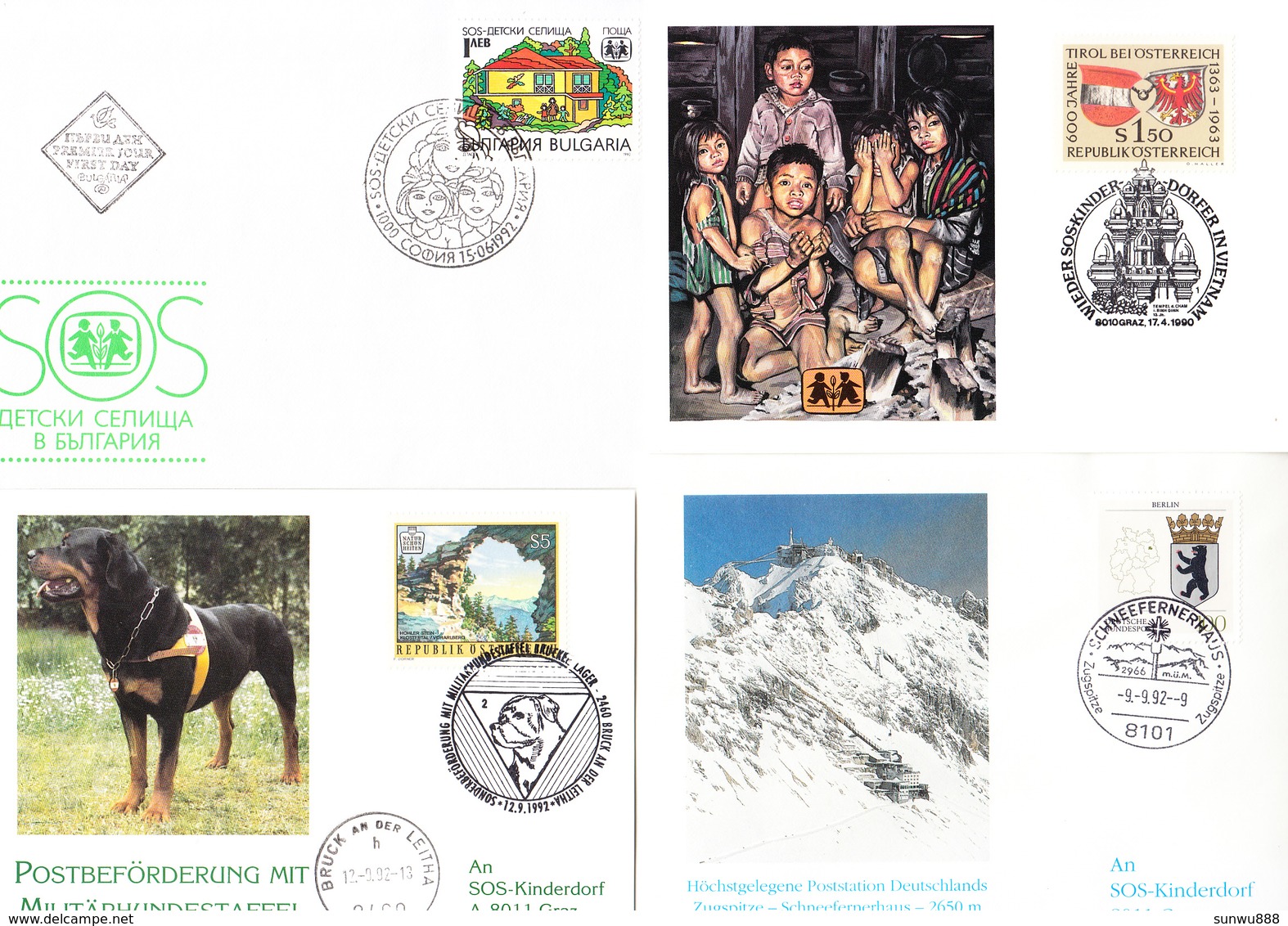 Superbe Lot SOS Children Kinderdorf (Envelop Stamp/ FDC Personality/ Hologram...) - Autres & Non Classés