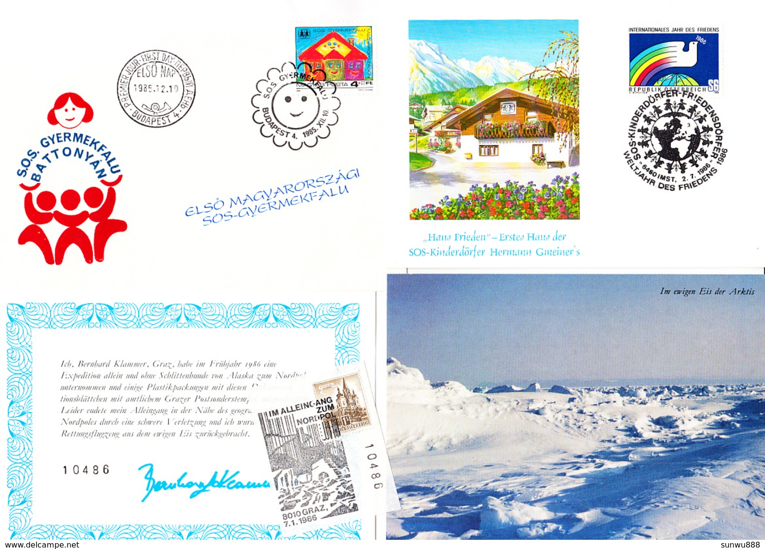 Superbe Lot SOS Children Kinderdorf (Envelop stamp/ FDC Personality/ hologram...)