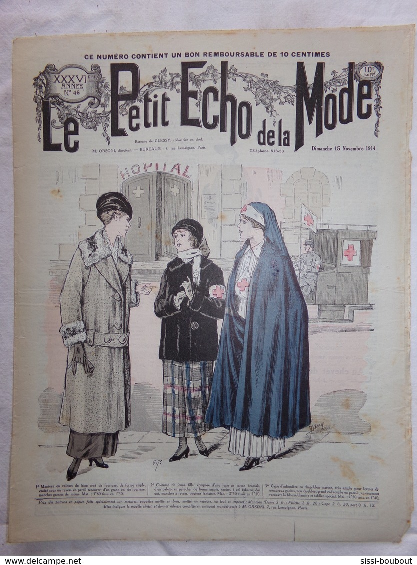 "Le Petit Echo De La Mode" Numéro: 46 De L'Année: 1914 - Mode - Modèles - Culture - Culinaire - Fashion