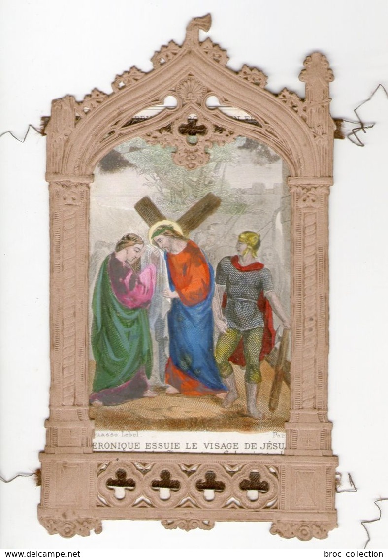 6e Station Du Chemin De Croix, Véronique Essuie Le Visage De Jésus, Gravure Colorisée éd. Bouasse-Lebel - Images Religieuses