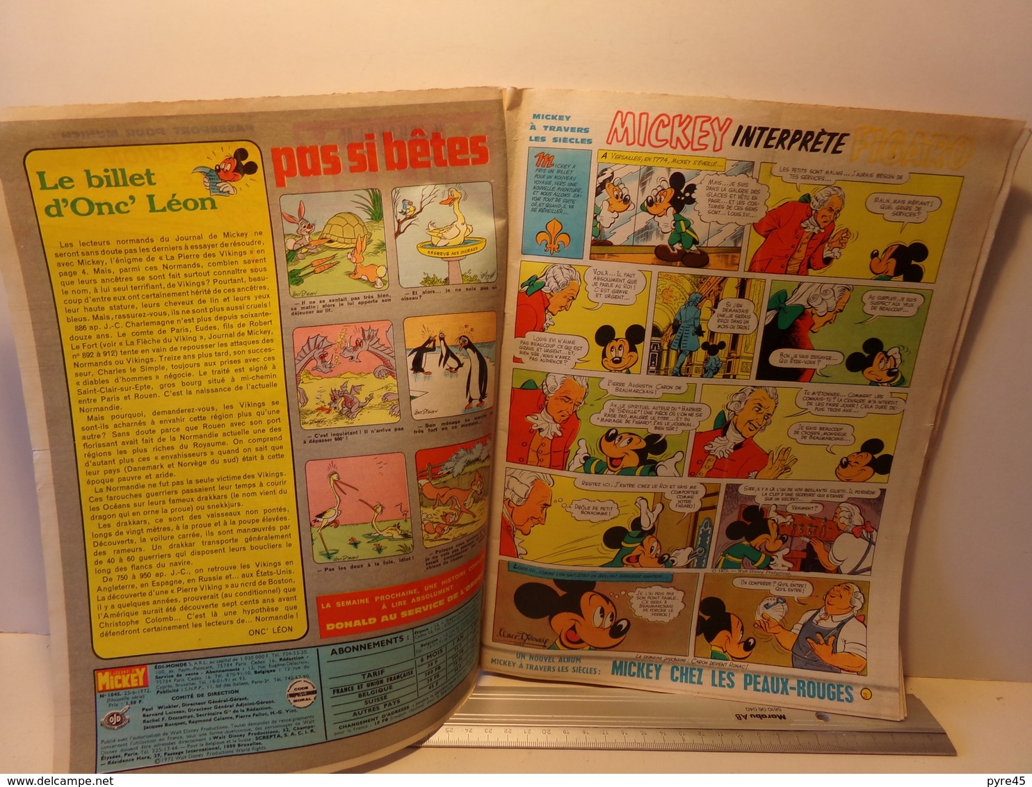 Le Journal De Mickey Nouvelle Série N° 1045, 39 Pages , 1972,  " Régis Ovion Sur Le Podium " - Autres & Non Classés