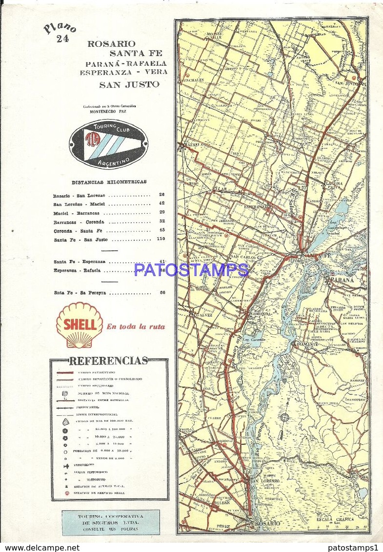 91089 ARGENTINA ROSARIO SANTA FE SAN JUSTO PLANO FERROCARRIL 20 X 28 CM PUBLICITY SHELL MAPA NO POSTAL POSTCARD - Other & Unclassified