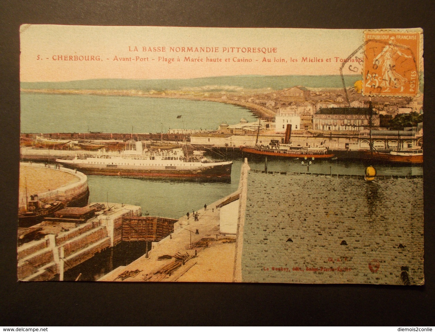 Carte Postale - CHERBOURG (50) - Avant Port, Plage à Marée Haute Et Casino (2163) - Cherbourg