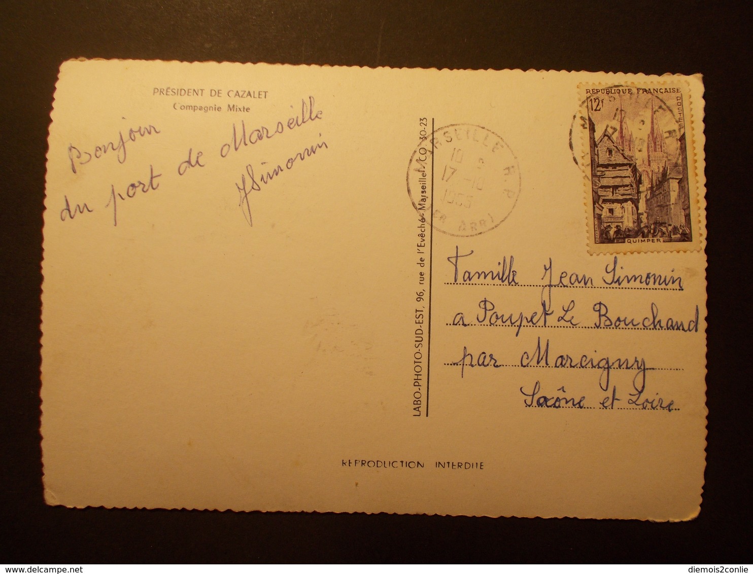 Carte Postale - BATEAU - Président De Cazalet - Compagnie Mixte (2175) - Paquebots