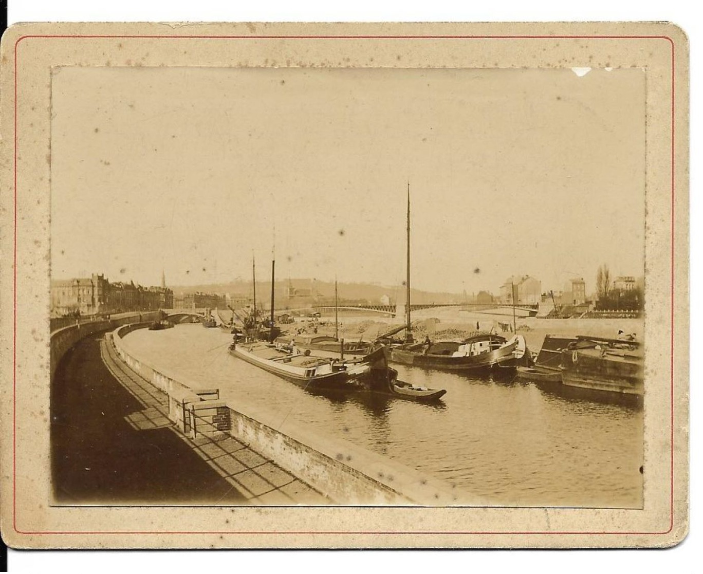 Liège  Pont Du Commerce (actuellement Appelé Le Pont Albert) Qui Relie « Les Terrasses » à Outremeuse Photo Sur Carton - Luik