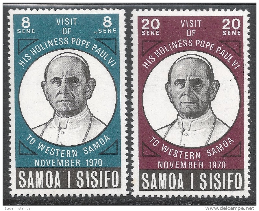 Samoa. 1970 Visit Of Pope Paul To Samoa. MH Complete Set. SG 358-359 - Samoa